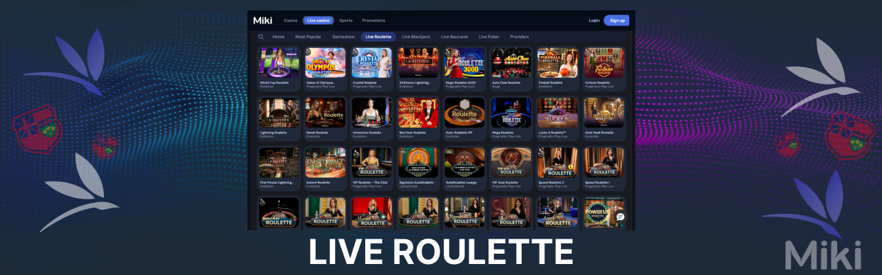 Live roulette at miki casino