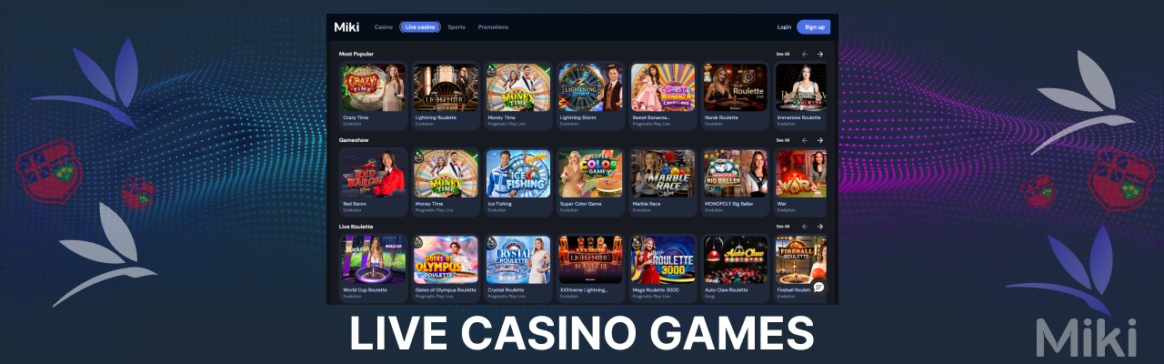 Miki casino live dealer games