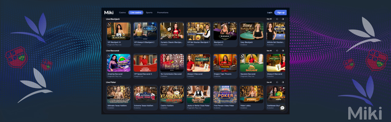 Miki casino live games