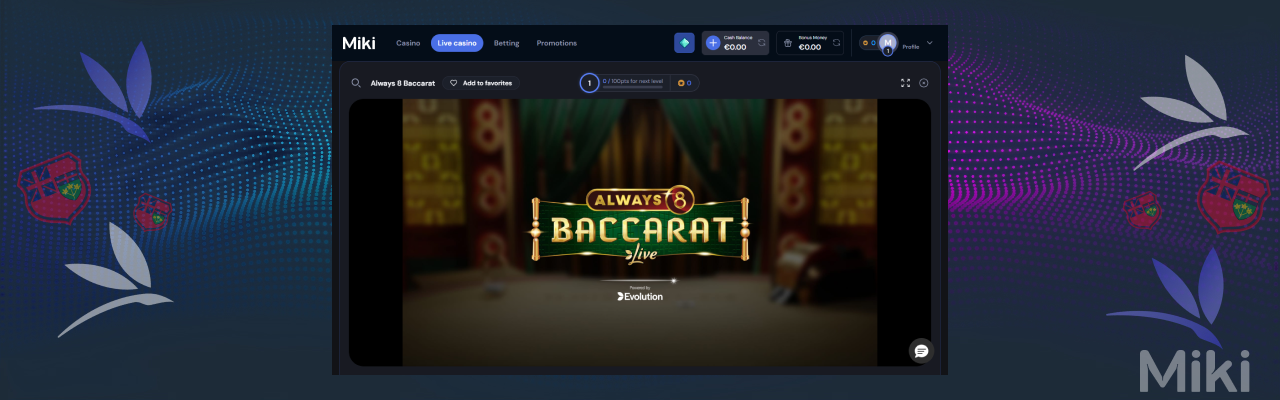 Miki live casino games